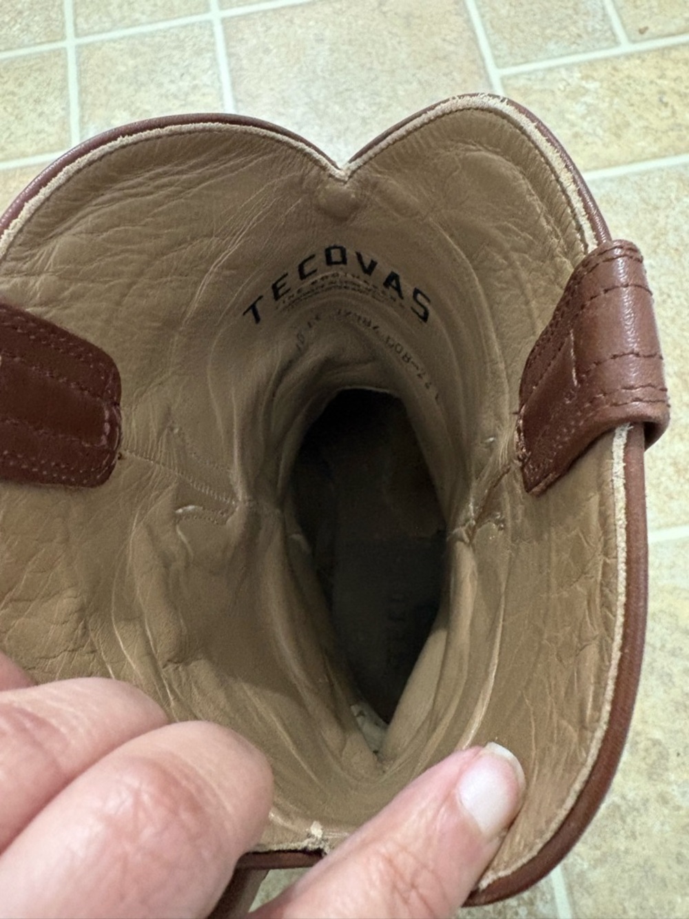 Tecovas Cartwright Boots Hazelnut Cow Hide Leather Size 10EE PRE-OWNED See Pics - Picture 7 of 14